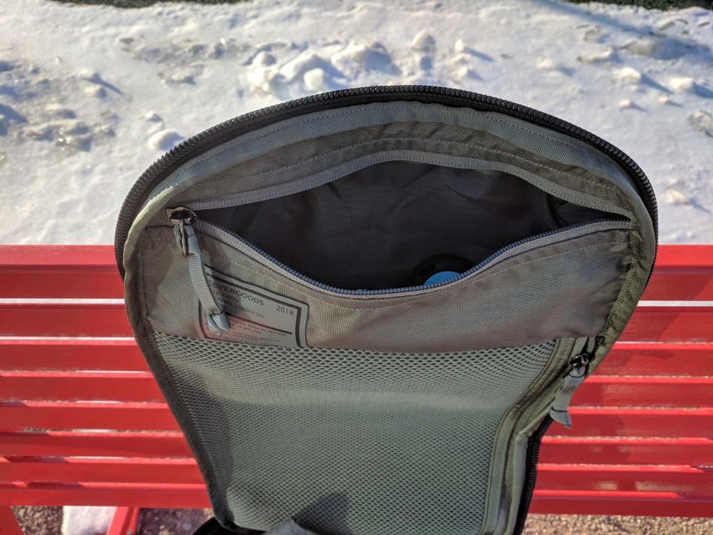 EVERGOODS Civic Panel Loader 24 backpack review top internal pocket