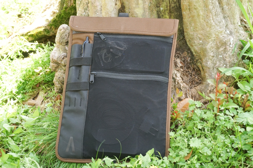 Boundary Prima system review Fieldspace internal document sleeve with laptop pens and chargers
