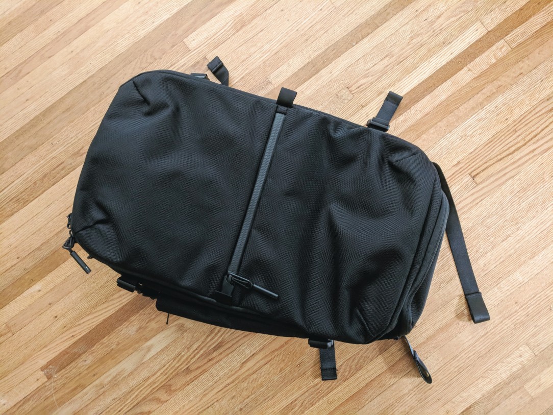 Aer Travel Pack 2 backpack review front view on ground