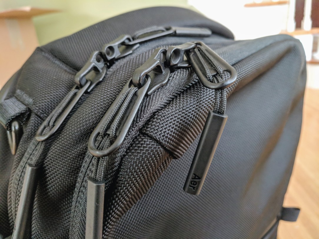 Aer Travel Pack 2 backpack review locking YKK zippers detail 