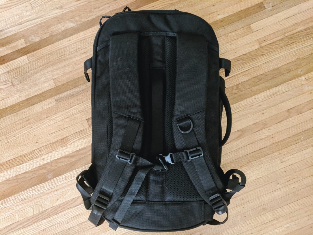 Aer Travel Pack 2 backpack review straps back panel view padding sternum strap