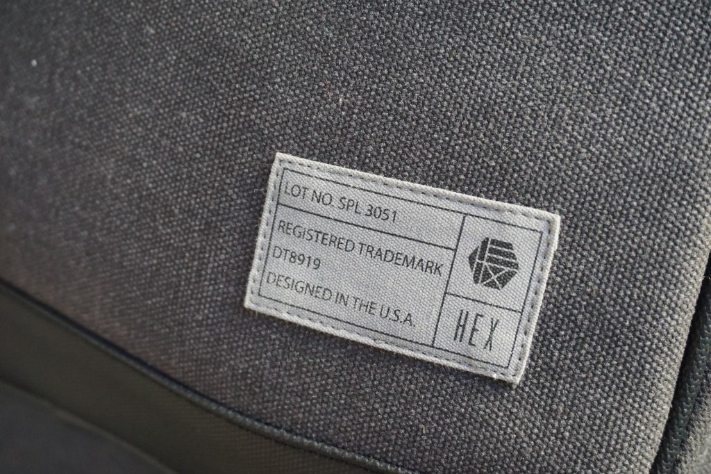 Hex brand supply signal backpack review label tag designed in the USA