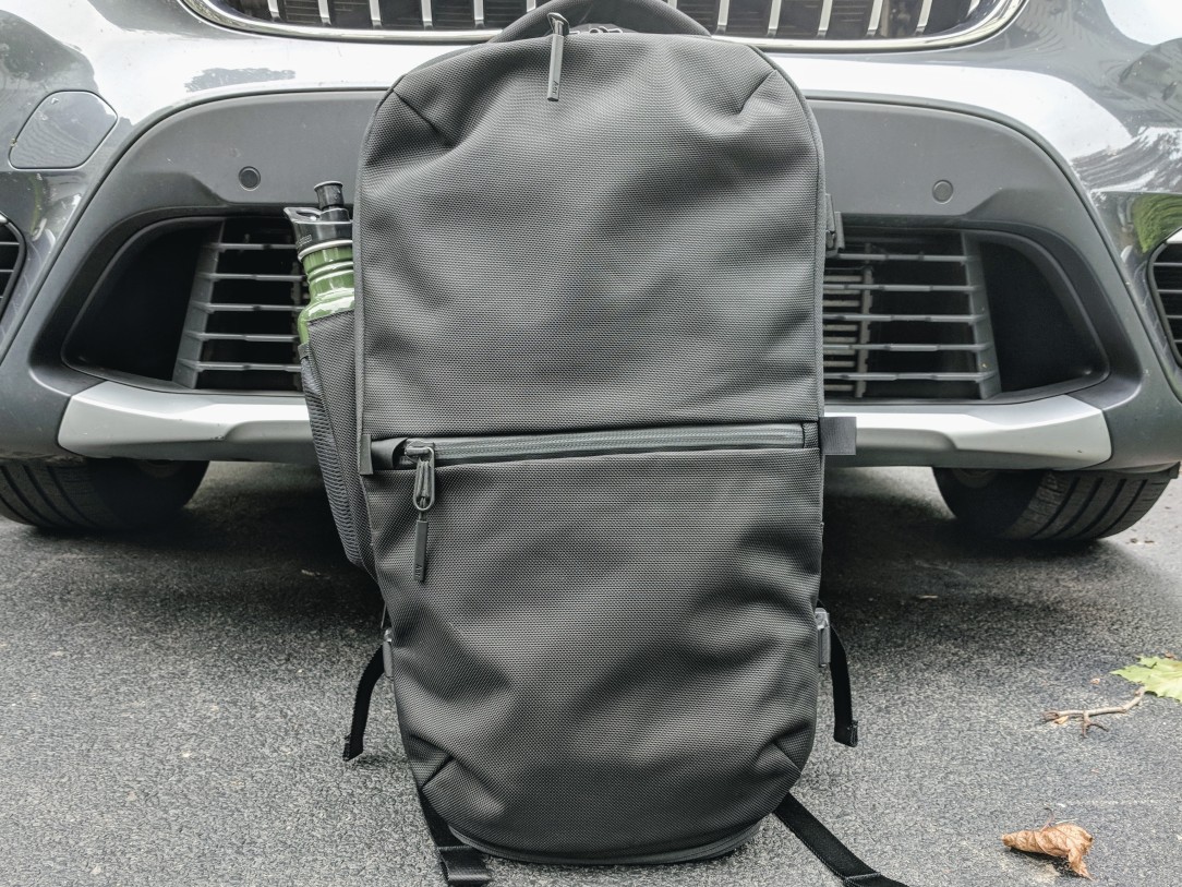 Aer Travel Pack 2 backpack review front view outside natural light