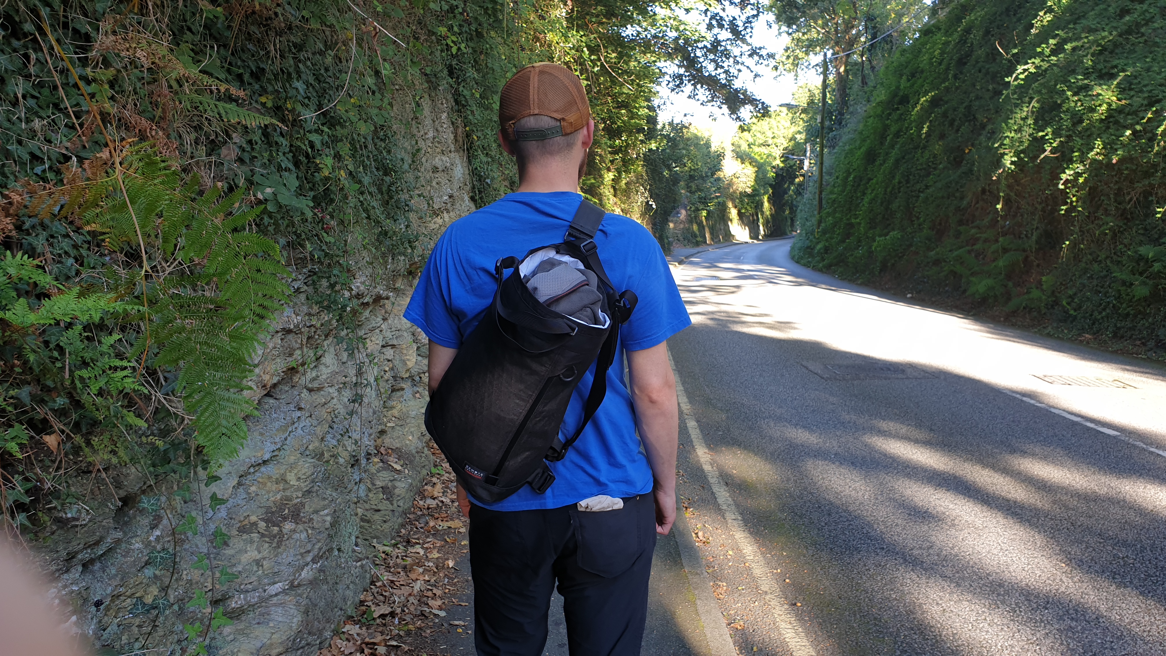 Remote Equipment Bravo 18 Sling bag mode on body outdoors