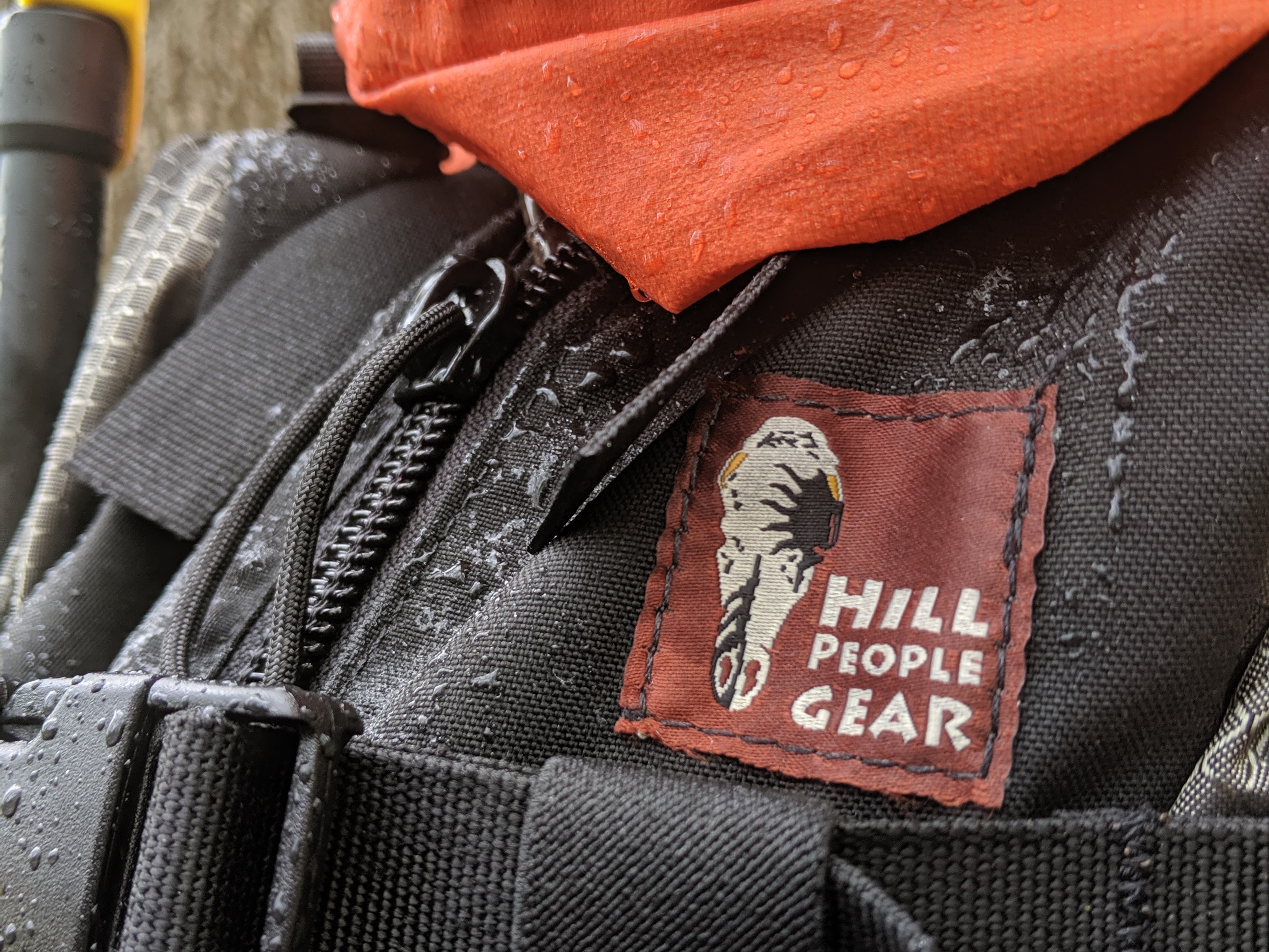 Hill People Gear Tarahumara Review logo in rain