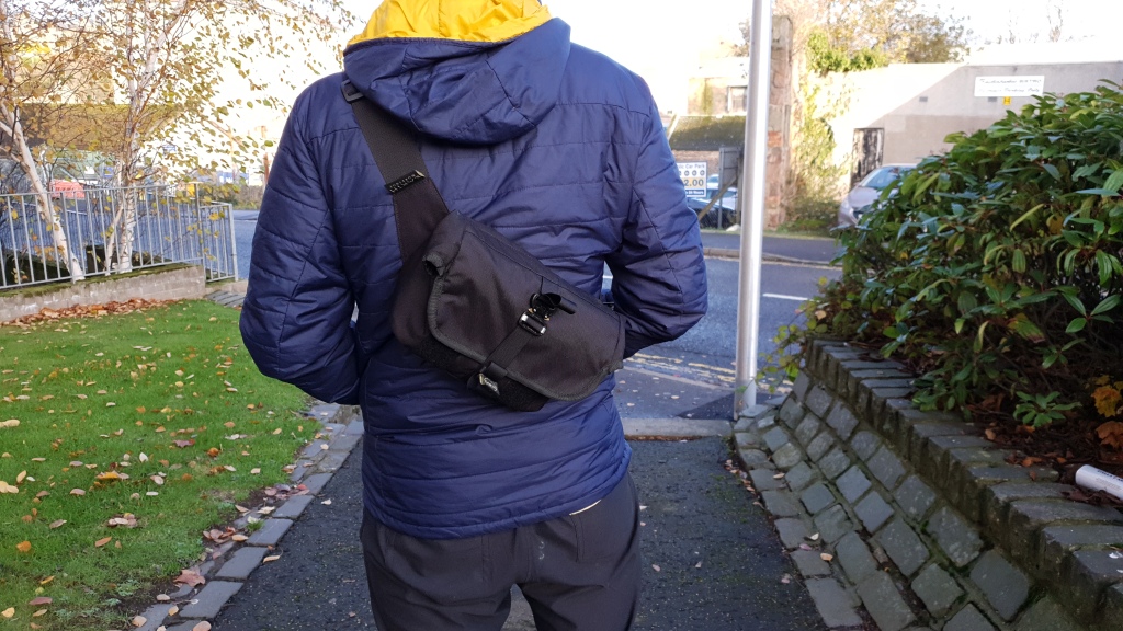 Earth Workshop Everyday Bag Sling messenger review on body black bag cobra buckles