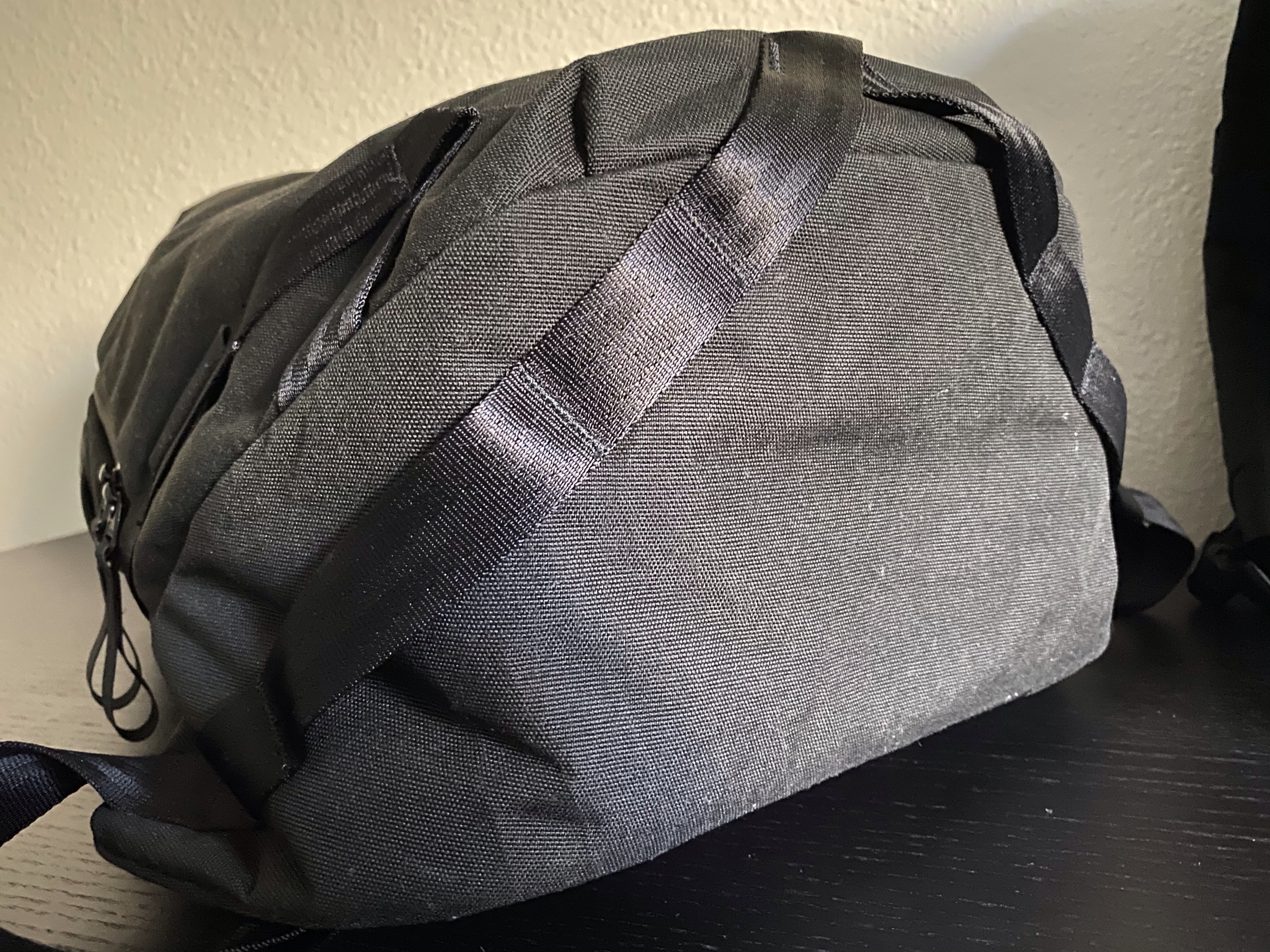 Able Carry Daily and Thirteen Backpacks Review bottom with webbing