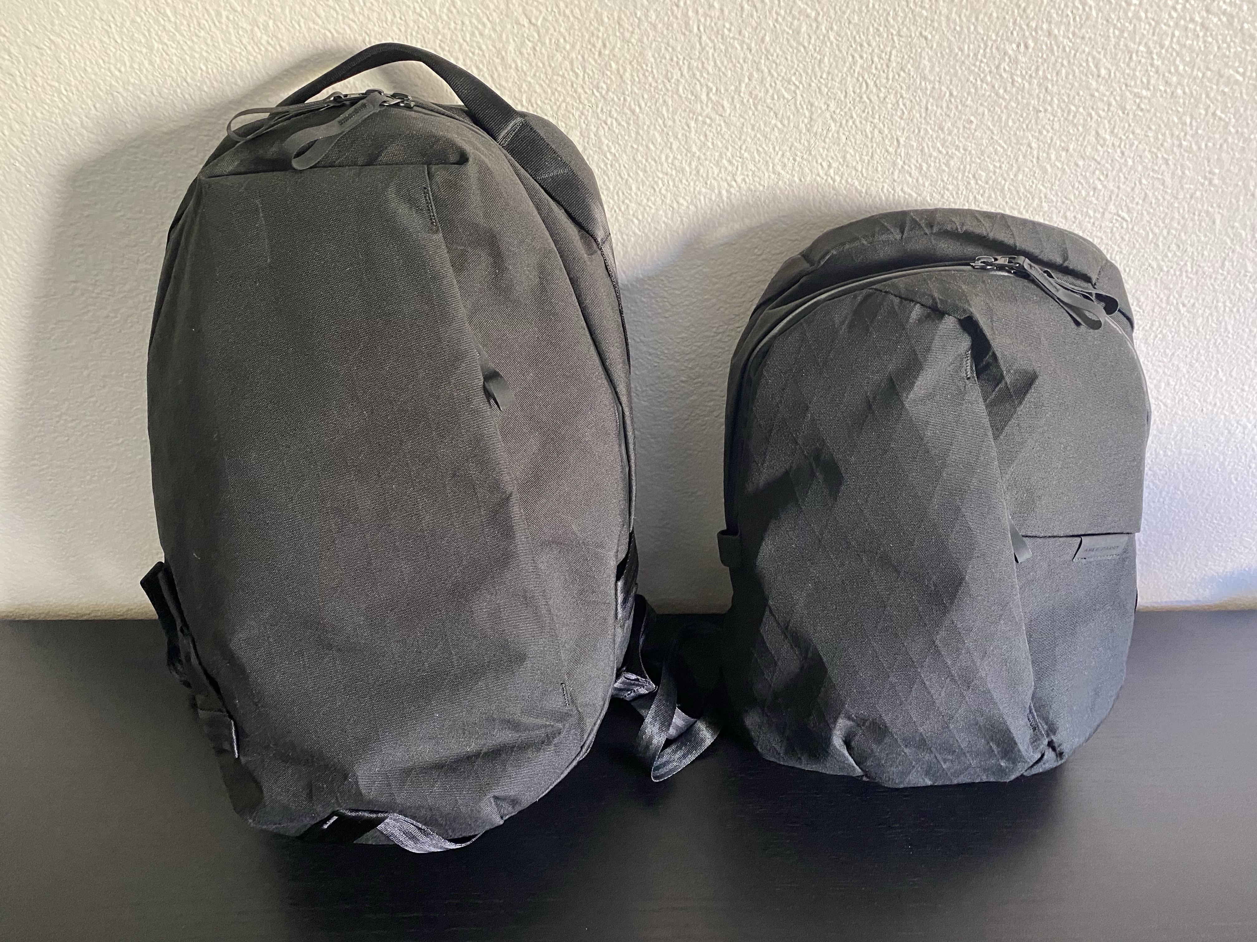 Able Carry Daily and Thirteen Backpacks Review side by side