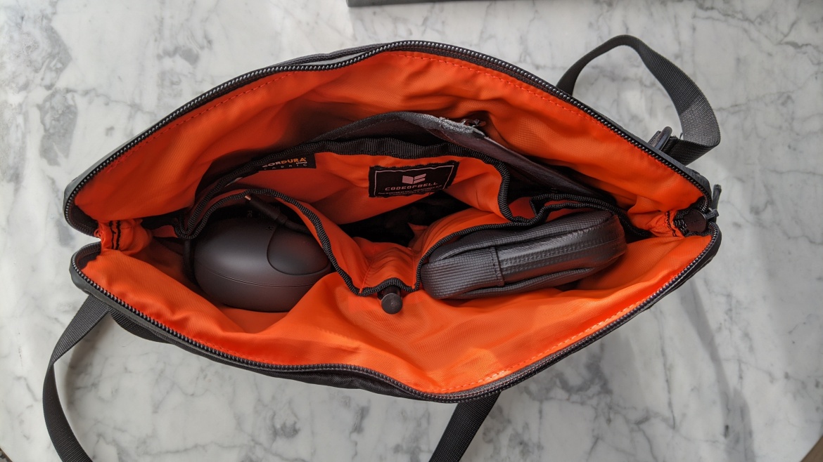 Code of Bell Annex Liner Review orange interior headphones pouch pen sleeve
