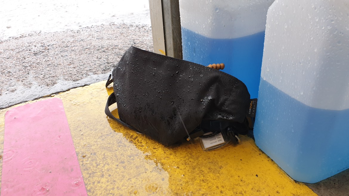 Earth Workshop Moonrock waist pack cordura fabric water resistant in rain